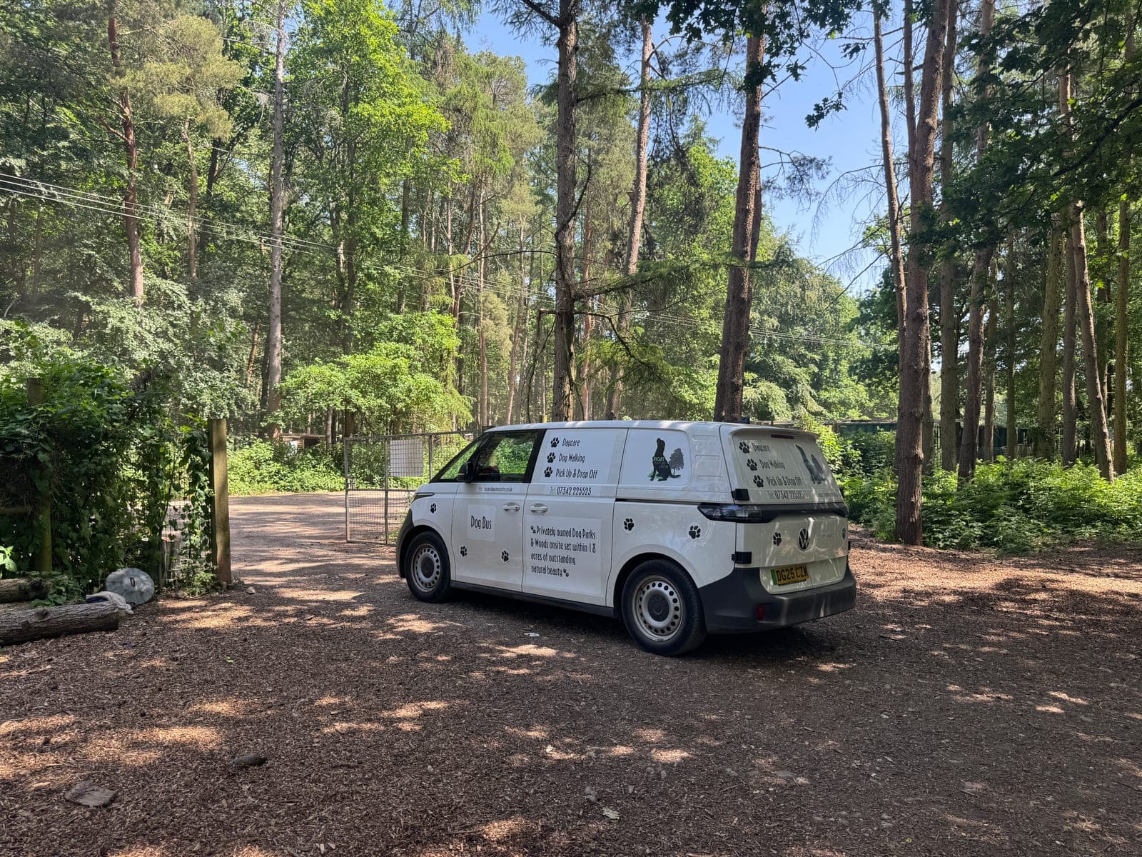K9 van parked just inside the closed Wallaby Woods gate